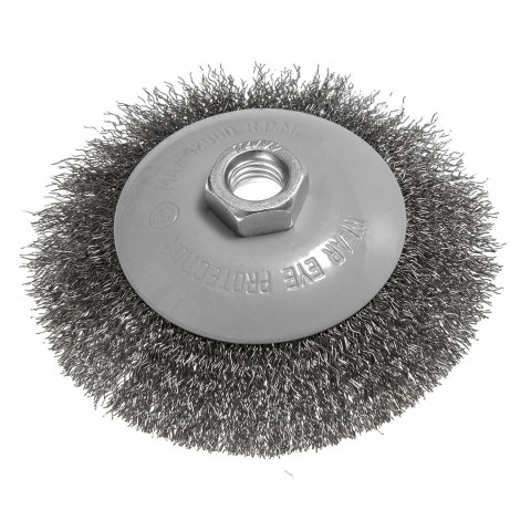 Szczotka druciana tarczowa 115 mm, drut karbowany, stalowy, M14