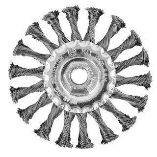 Szczotka druciana tarczowa 115 mm, drut skręcony, stalowy, M14