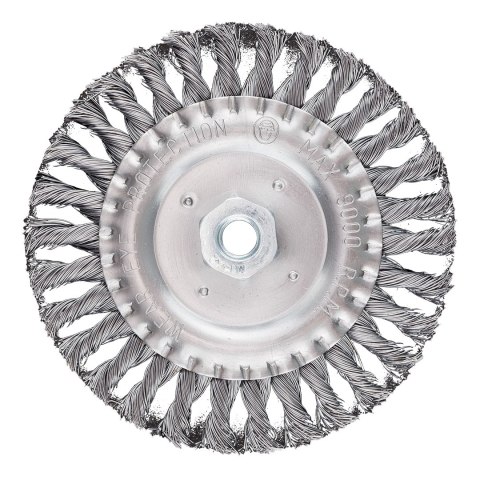 Szczotka druciana tarczowa 150 mm, drut skręcony, stalowy, M14