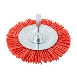 Szczotka nylonowa tarczowa 75 mm, z trzpieniem 6 mm