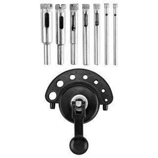 Wiertła diamentowe 4-12 mm z prowadnicą, zestaw 8 szt.