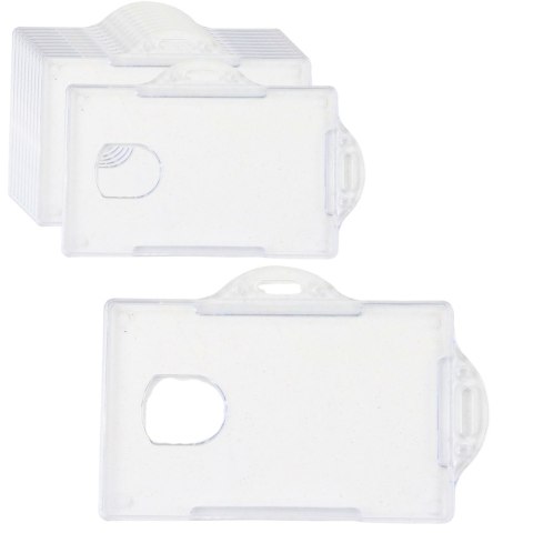 Etui Poziome Na Identyfikator Karty Twardy Plastik Przeźroczyste 10szt.