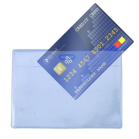 Zestaw Etui Na Identyfikator Elastyczne Przeźroczyste Niebieskie 20szt.