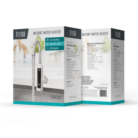 Przepływowy podgrzewacz wody - bateria kuchenna biała