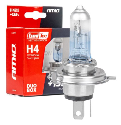 Żarówki halogenowe h4 12v 60/55w lumitec next generation +135% duo amio-04404