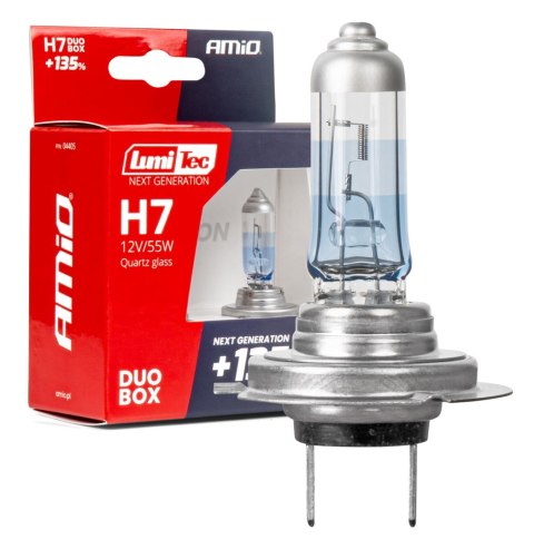 Żarówki halogenowe h7 12v 55w lumitec next generation +135% duo amio-04405