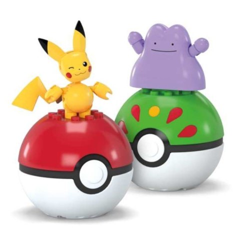 Klocki mega pokemon pokeball pikachu i ditto 42 elementy