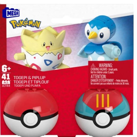 Klocki mega pokemon pokeball togepi i piplup 41 elementów