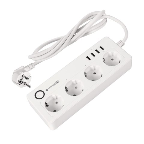 Listwa sieciowa Kruger&Matz 4 gniazda typu niemieckiego i 4xUSB 2100 mA Connect P6 Tuya