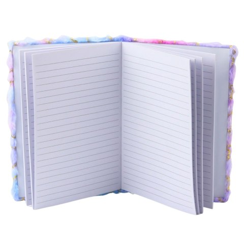 Pluszowy Zeszyt Notatnik W Linie Złote Gwiazdki Pastelowy A5 80 Kartek