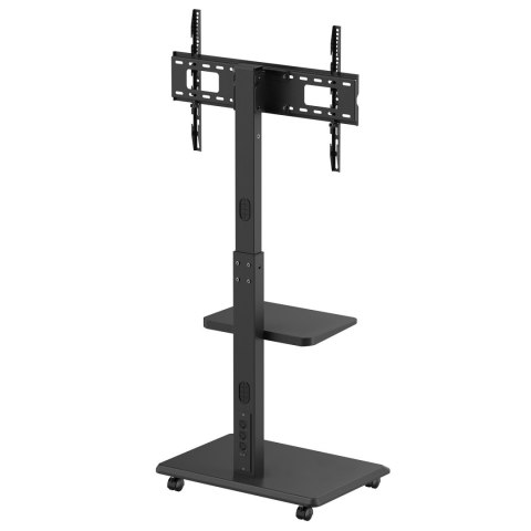 Stand / wózek dla TV Ergo-Office, max. obciążenie 50kg / 5kg półka, max. VESA 600x400, wbud. listwa zasil., czarny, ER-304 B