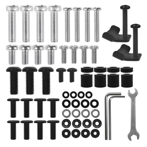 Stand / wózek dla TV Ergo-Office, max. obciążenie 50kg / 5kg półka, max. VESA 600x400, wbud. listwa zasil., czarny, ER-304 B