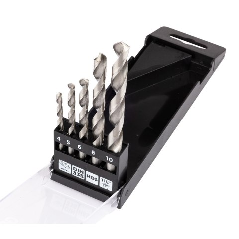 Wiertła do metalu HSS, 4 - 10 mm, zestaw 5 szt.