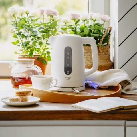 AD 1379w Czajnik elektryczny 1,7 l | strix | płaska grzałka | automatyczne wyłączanie | biały