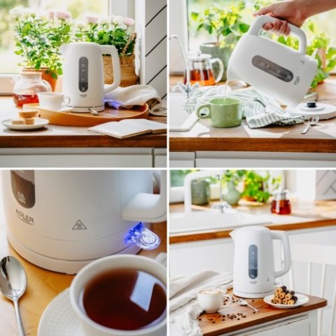 AD 1379w Czajnik elektryczny 1,7 l | strix | płaska grzałka | automatyczne wyłączanie | biały