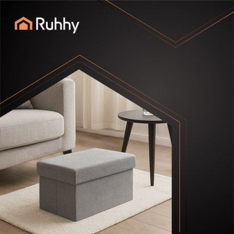 Pufa materiałowa szara 76x38x38cm Ruhhy 26131