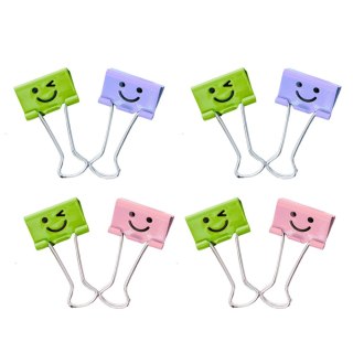 Zestaw Klipsów Spinaczy Biurowych Do Papieru Kolorowe Buźki 8szt 19mm