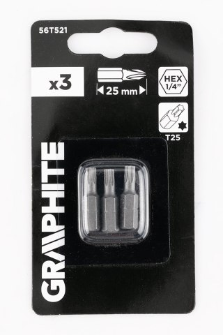 Bity Torx T25 x 25 mm, 3 szt.