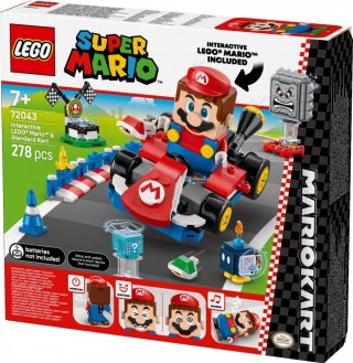 Klocki super mario 72043 mario kart - interaktywna figurka lego mario i standard kart