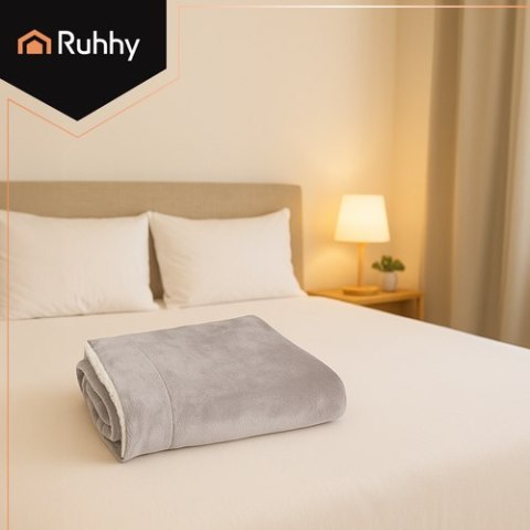 Koc dwustronny 150x200cm jasnoszary Ruhhy 26293