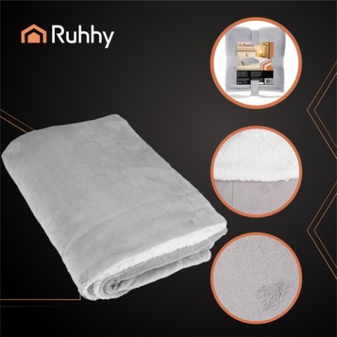 Koc dwustronny 150x200cm jasnoszary Ruhhy 26293