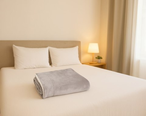 Koc dwustronny 150x200cm jasnoszary Ruhhy 26293