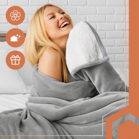 Koc dwustronny 150x200cm jasnoszary Ruhhy 26293