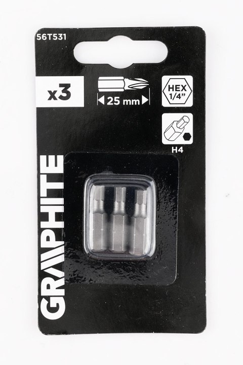 Bity Hex H4 x 25 mm, 3 szt.