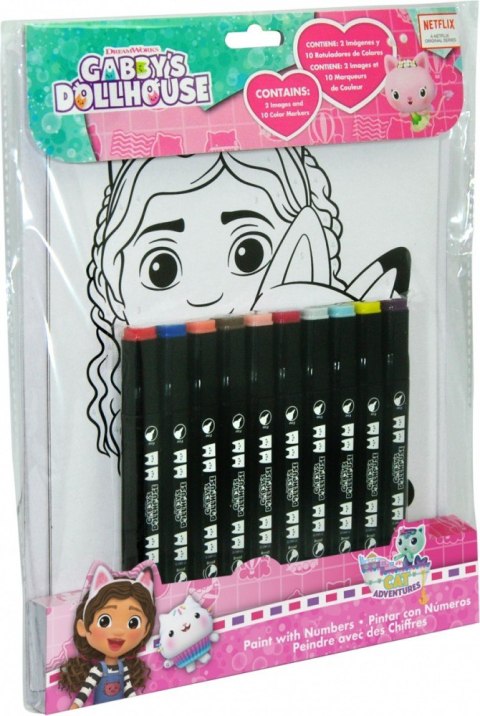 Kolorowanka koci domek gabi malowanie po numerach