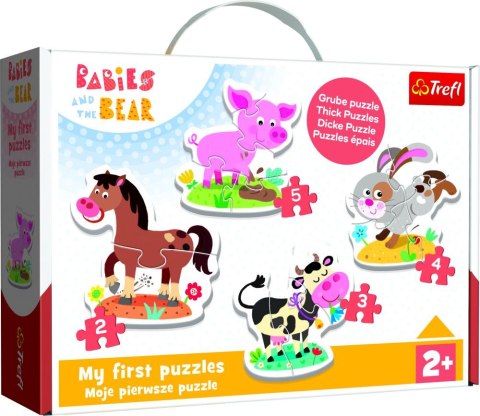 Puzzle - Baby Classic - Na farmie - Konik Świnka Króliczek Krówka - Trefl 36127