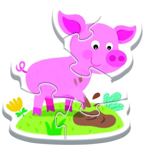 Puzzle - Baby Classic - Na farmie - Konik Świnka Króliczek Krówka - Trefl 36127