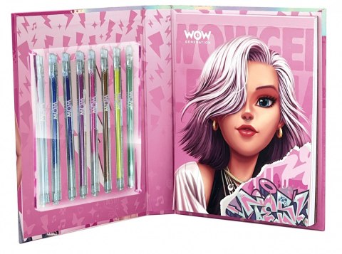 Zestaw kreatywny notatnik, 8 długopisów Zestaw kreatywny notatnik, 8 długopisów