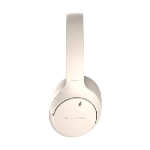 Bezprzewodowe słuchawki nauszne z ANC , Kruger&Matz Street 4 , beżowe