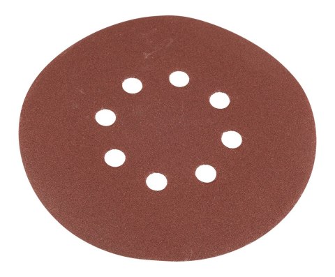 Krążki ścierne na rzep 150 mm, P150, 5 szt., z 8 otworami