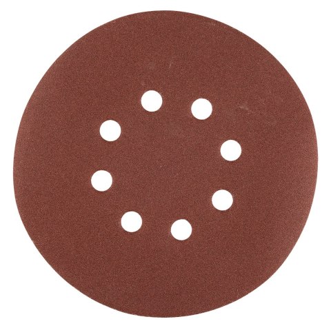 Krążki ścierne na rzep 150 mm, P150, 5 szt., z 8 otworami