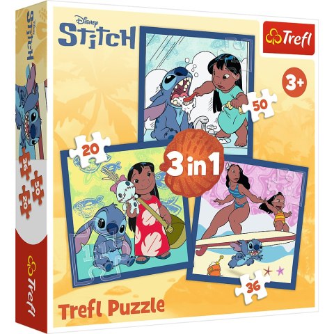 Puzzle - 3w1 (20, 36, 50) - Czas ze Stitchem - Lilo and Stitch - Trefl 34896