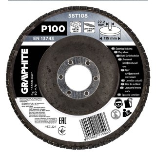 Ściernica listkowa cyrkonowa 115 x 22.2 mm, P100