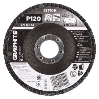 Ściernica listkowa cyrkonowa 115 x 22.2 mm, P120