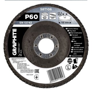 Ściernica listkowa cyrkonowa 115 x 22.2 mm, P60