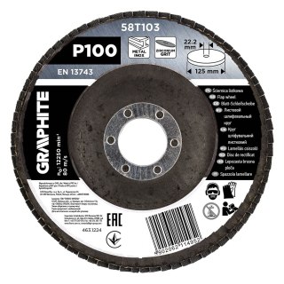 Ściernica listkowa cyrkonowa 125 x 22.2 mm, P100