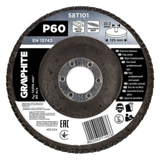 Ściernica listkowa cyrkonowa 125 x 22.2 mm, P60