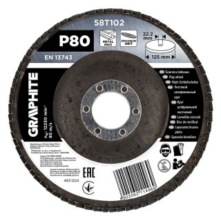 Ściernica listkowa cyrkonowa 125 x 22.2 mm, P80
