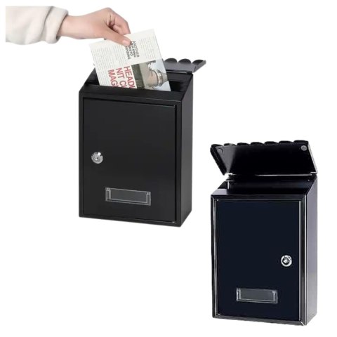 Skrzynka Pocztowa Na Listy Stal Ocynkowana Czarna 26,5x18,5x6,5cm