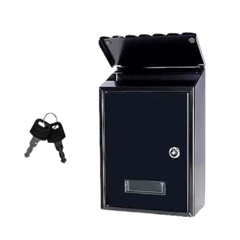 Skrzynka Pocztowa Na Listy Stal Ocynkowana Czarna 26,5x18,5x6,5cm