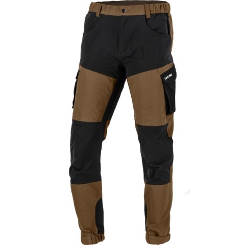 Spodnie z elementami stretch brąz.-czarne, "3xl", ce,lahti