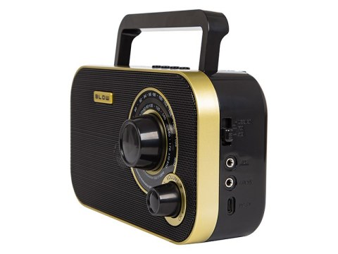 77-542# Radio przenośne analogowe am/fm blow ra12 czarno-złote