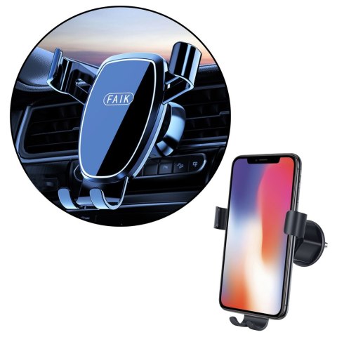 Uchwyt Samochodowy Grawitacyjny Na Telefon Do Kratki Wentylacyjnej Czarny