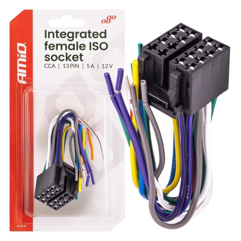 Zintegrowane złącze żeńskie iso cca 13pin 5a 12v amio-04441