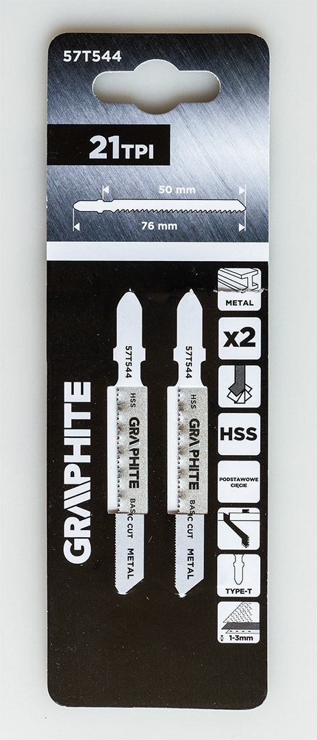 Brzeszczot do wyrzynarki, 21 TPI, HSS, uchwyt typu T, 2 szt.