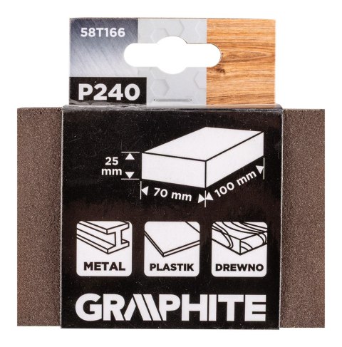 Gąbka ścierna 70 x 25 x 100mm, P240